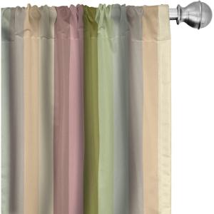 Ambesonne Botanical Curtains, Minimal Watercolor Leaves on Minimal Geometric Shapes in Cold Colors, Window Treatments 2 Panel Set for Living Room Bedroom, Pair of – 28″ x 63″, Grey Teal Slate Blue(Pink Brown)
