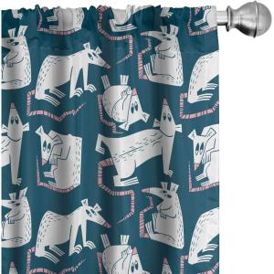 Ambesonne Botanical Curtains, Minimal Watercolor Leaves on Minimal Geometric Shapes in Cold Colors, Window Treatments 2 Panel Set for Living Room Bedroom, Pair of – 28″ x 63″, Grey Teal Slate Blue(Teal Pink)