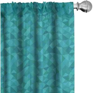 Ambesonne Botanical Curtains, Minimal Watercolor Leaves on Minimal Geometric Shapes in Cold Colors, Window Treatments 2 Panel Set for Living Room Bedroom, Pair of – 28″ x 63″, Grey Teal Slate Blue(Turquoise Aqua)