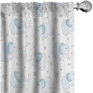 Ambesonne Botanical Curtains, Minimal Watercolor Leaves on Minimal Geometric Shapes in Cold Colors, Window Treatments 2 Panel Set for Living Room Bedroom, Pair of – 28″ x 63″, Grey Teal Slate Blue(Blue Cinnamon)