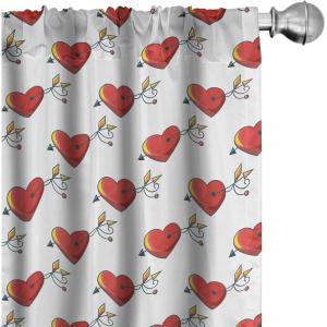 Ambesonne Botanical Curtains, Minimal Watercolor Leaves on Minimal Geometric Shapes in Cold Colors, Window Treatments 2 Panel Set for Living Room Bedroom, Pair of – 28″ x 63″, Grey Teal Slate Blue(Vermilion Orange)