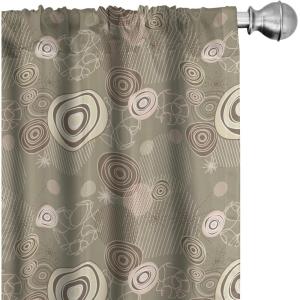 Ambesonne Botanical Curtains, Minimal Watercolor Leaves on Minimal Geometric Shapes in Cold Colors, Window Treatments 2 Panel Set for Living Room Bedroom, Pair of – 28″ x 63″, Grey Teal Slate Blue(Green Brown)