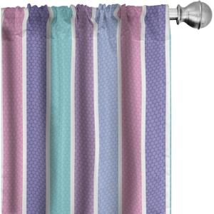 Ambesonne Botanical Curtains, Vintage Floral Pattern with Detailed Exotic Leaves from Different Trees, Window Treatments 2 Panel Set for Living Room Bedroom, Pair of – 28″ x 84″, Green and Ivory(Blue)