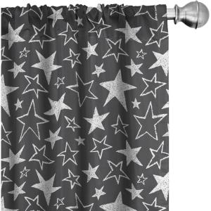 Ambesonne Botanical Curtains, Vintage Floral Pattern with Detailed Exotic Leaves from Different Trees, Window Treatments 2 Panel Set for Living Room Bedroom, Pair of – 28″ x 84″, Green and Ivory(Charcoal Grey White)