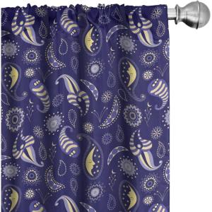 Ambesonne Botanical Curtains, Vintage Floral Pattern with Detailed Exotic Leaves from Different Trees, Window Treatments 2 Panel Set for Living Room Bedroom, Pair of – 28″ x 84″, Green and Ivory(Yellow Blue)