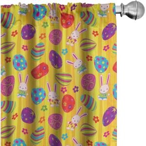 Ambesonne Botanical Curtains, Vintage Floral Pattern with Detailed Exotic Leaves from Different Trees, Window Treatments 2 Panel Set for Living Room Bedroom, Pair of – 28″ x 84″, Green and Ivory(Yellow Vermilion)