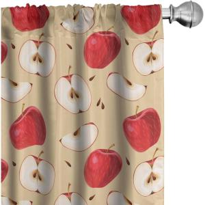 Ambesonne Botanical Curtains, Vintage Floral Pattern with Detailed Exotic Leaves from Different Trees, Window Treatments 2 Panel Set for Living Room Bedroom, Pair of – 28″ x 84″, Green and Ivory(Beige Cream)