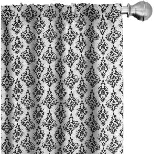 Ambesonne Botanical Curtains, Vintage Floral Pattern with Detailed Exotic Leaves from Different Trees, Window Treatments 2 Panel Set for Living Room Bedroom, Pair of – 28″ x 84″, Green and Ivory(White Charcoal)