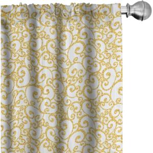 Ambesonne Botanical Curtains, Vintage Floral Pattern with Detailed Exotic Leaves from Different Trees, Window Treatments 2 Panel Set for Living Room Bedroom, Pair of – 28″ x 84″, Green and Ivory(White Yellow)