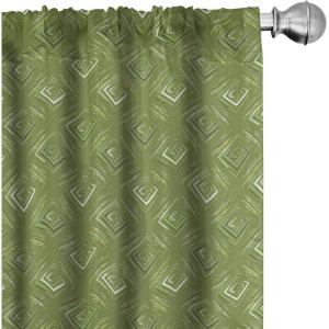Ambesonne Botanical Curtains, Watercolor Fall Branches and Geometric Mid Century Modern Autumnal Art, Window Treatments 2 Panel Set for Living Room Bedroom, Pair of – 28″ x 84″, Forest Green Rust Tan(Olive Green)