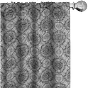 Ambesonne Botanical Curtains, Watercolor Fall Branches and Geometric Mid Century Modern Autumnal Art, Window Treatments 2 Panel Set for Living Room Bedroom, Pair of – 28″ x 84″, Forest Green Rust Tan(Grey Black)