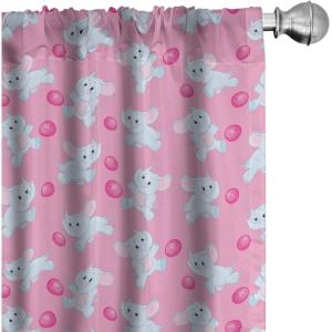 Ambesonne Botanical Curtains, Watercolor Fall Branches and Geometric Mid Century Modern Autumnal Art, Window Treatments 2 Panel Set for Living Room Bedroom, Pair of – 28″ x 84″, Forest Green Rust Tan(Blue Pink)