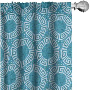 Ambesonne Botanical Curtains, Watercolor Fall Branches and Geometric Mid Century Modern Autumnal Art, Window Treatments 2 Panel Set for Living Room Bedroom, Pair of – 28″ x 84″, Forest Green Rust Tan(White Green)