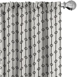 Ambesonne Cats Curtains, Modern Scandi Pattern of Kitten Love with Romantic Hearts Cartoon Design, Window Treatments 2 Panel Set for Living Room Bedroom, Pair of – 28″ x 63″, Ginger Olive Green White(Eggshell Charcoal)