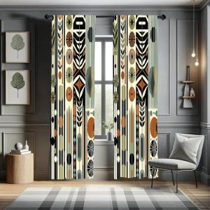 Ambesonne Cats Curtains, Modern Scandi Pattern of Kitten Love with Romantic Hearts Cartoon Design, Window Treatments 2 Panel Set for Living Room Bedroom, Pair of – 28″ x 63″, Ginger Olive Green White(Olive Green Rust Ivory)
