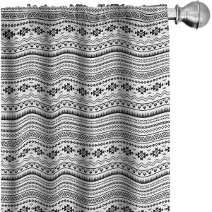 Ambesonne Cats Curtains, Modern Scandi Pattern of Kitten Love with Romantic Hearts Cartoon Design, Window Treatments 2 Panel Set for Living Room Bedroom, Pair of – 28″ x 63″, Ginger Olive Green White(White Black)