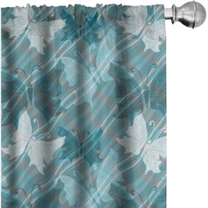 Ambesonne Cats Curtains, Modern Scandi Pattern of Kitten Love with Romantic Hearts Cartoon Design, Window Treatments 2 Panel Set for Living Room Bedroom, Pair of – 28″ x 63″, Ginger Olive Green White(Teal Blue)