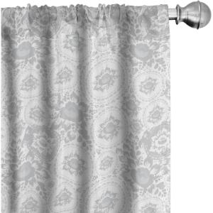 Ambesonne Cats Curtains, Modern Scandi Pattern of Kitten Love with Romantic Hearts Cartoon Design, Window Treatments 2 Panel Set for Living Room Bedroom, Pair of – 28″ x 63″, Ginger Olive Green White(Silver White)
