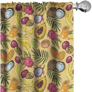 Ambesonne Cats Curtains, Modern Scandi Pattern of Kitten Love with Romantic Hearts Cartoon Design, Window Treatments 2 Panel Set for Living Room Bedroom, Pair of – 28″ x 63″, Ginger Olive Green White(Mustard Purple)