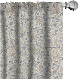 Ambesonne Cats Curtains, Modern Scandi Pattern of Kitten Love with Romantic Hearts Cartoon Design, Window Treatments 2 Panel Set for Living Room Bedroom, Pair of – 28″ x 63″, Ginger Olive Green White(Slate Blue)