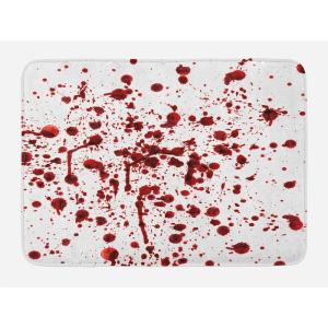 Ambesonne Christmas Bath Mat, Rustic Wooden Backdrop Snowflakes and Warm Traditional Celebration Print, Plush Bathroom Decor Mat with Non Slip Backing, 30.2″ x 20″, Brown White(White Red)