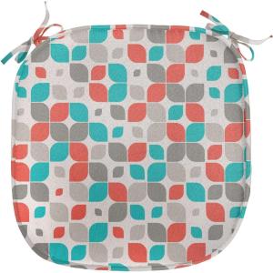 Ambesonne Christmas Chair Seating Cushion Set of 2, Candy Canes and Lollipops Classical Pattern for Holiday Xmas, Anti-Slip Seat Padding for Kitchen & Patio, 16″x16″, Green Red White(Grey Turquoise Red)