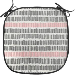 Ambesonne Christmas Chair Seating Cushion Set of 2, Candy Canes and Lollipops Classical Pattern for Holiday Xmas, Anti-Slip Seat Padding for Kitchen & Patio, 16″x16″, Green Red White(Black Coral White)