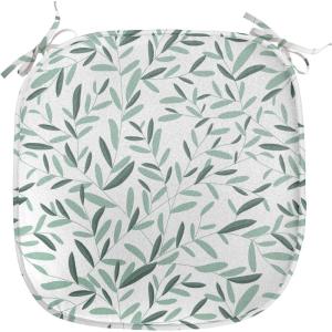 Ambesonne Christmas Chair Seating Cushion Set of 2, Candy Canes and Lollipops Classical Pattern for Holiday Xmas, Anti-Slip Seat Padding for Kitchen & Patio, 16″x16″, Green Red White(Almond Green Green)