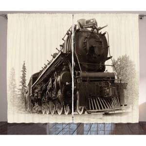 Ambesonne Christmas Curtains, Classical Christmas Ornaments and Baubles Coniferous Pine Tree Twig Tinsel Print, Living Room Bedroom Window Drapes 2 Panel Set, 108″ X 90″, Vermilion Green(Black Gray)