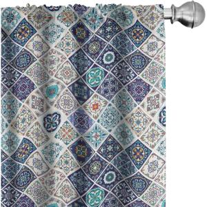 Ambesonne Christmas Curtains, Tree Branches Spruce Leaves Balls Bells Cones Poinsettia Flowers Mistletoe Berry, Window Treatments 2 Panel Set for Living Room Bedroom, Pair of – 28″ x 63″, Ruby Green(White Indigo)