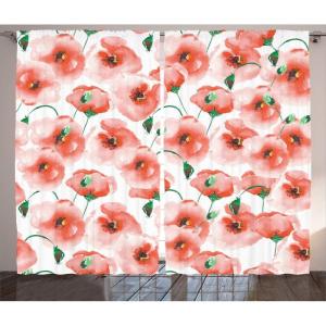 Ambesonne Christmas Curtains, Wooden Rustic Log Cottage Scenery in The Winter Season Warm Moonlight, Living Room Bedroom Window Drapes 2 Panel Set, 108 X 84, White Navy(Scarlet Green)