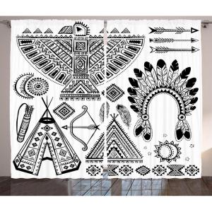 Ambesonne Christmas Curtains, Wooden Rustic Log Cottage Scenery in The Winter Season Warm Moonlight, Living Room Bedroom Window Drapes 2 Panel Set, 108 X 84, White Navy(Charcoal and White)