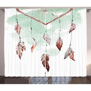 Ambesonne Christmas Curtains, Wooden Rustic Log Cottage Scenery in The Winter Season Warm Moonlight, Living Room Bedroom Window Drapes 2 Panel Set, 108 X 84, White Navy(Green Brown)