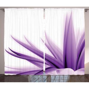 Ambesonne Christmas Curtains, Wooden Rustic Log Cottage Scenery in The Winter Season Warm Moonlight, Living Room Bedroom Window Drapes 2 Panel Set, 108 X 84, White Navy(Purple White)