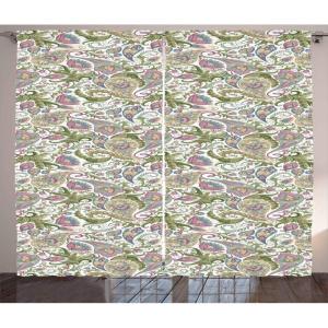 Ambesonne Christmas Curtains, Wooden Rustic Log Cottage Scenery in The Winter Season Warm Moonlight, Living Room Bedroom Window Drapes 2 Panel Set, 108 X 84, White Navy(Purple and White)