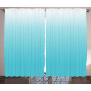 Ambesonne Christmas Curtains, Wooden Rustic Log Cottage Scenery in The Winter Season Warm Moonlight, Living Room Bedroom Window Drapes 2 Panel Set, 108 X 84, White Navy(Turquoise White)