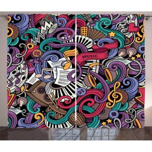 Ambesonne Christmas Curtains, Wooden Rustic Log Cottage Scenery in The Winter Season Warm Moonlight, Living Room Bedroom Window Drapes 2 Panel Set, 108 X 84, White Navy(Purple Magenta)