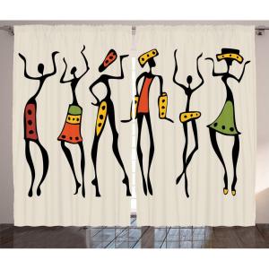 Ambesonne Christmas Curtains, Wooden Rustic Log Cottage Scenery in The Winter Season Warm Moonlight, Living Room Bedroom Window Drapes 2 Panel Set, 108 X 84, White Navy(Cream Black)