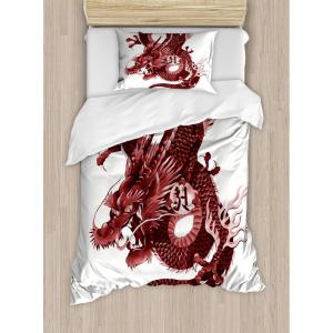 Ambesonne Christmas Duvet Cover Set, Floral Winter Red Bird Hat and Scarf on Blooming Tree Nature Inspired, Decorative 3 Piece Bedding Set with 2 Pillow Shams, Queen Size, Burgundy Green(Pale Pink and Burgundy)
