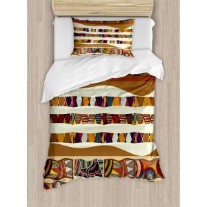 Ambesonne Christmas Duvet Cover Set, Floral Winter Red Bird Hat and Scarf on Blooming Tree Nature Inspired, Decorative 3 Piece Bedding Set with 2 Pillow Shams, Queen Size, Burgundy Green(Brown Coffee)