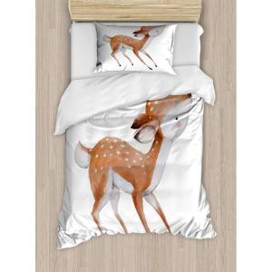 Ambesonne Christmas Duvet Cover Set, Floral Winter Red Bird Hat and Scarf on Blooming Tree Nature Inspired, Decorative 3 Piece Bedding Set with 2 Pillow Shams, Queen Size, Burgundy Green(Caramel Coconut)
