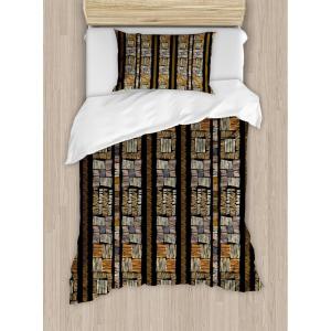 Ambesonne Christmas Duvet Cover Set, Floral Winter Red Bird Hat and Scarf on Blooming Tree Nature Inspired, Decorative 3 Piece Bedding Set with 2 Pillow Shams, Queen Size, Burgundy Green(Dark Mustard)