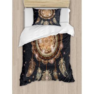 Ambesonne Christmas Duvet Cover Set, Floral Winter Red Bird Hat and Scarf on Blooming Tree Nature Inspired, Decorative 3 Piece Bedding Set with 2 Pillow Shams, Queen Size, Burgundy Green(Dark Grey)