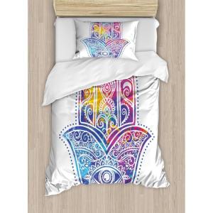 Ambesonne Christmas Duvet Cover Set, Floral Winter Red Bird Hat and Scarf on Blooming Tree Nature Inspired, Decorative 3 Piece Bedding Set with 2 Pillow Shams, Queen Size, Burgundy Green(Aqua Pink)