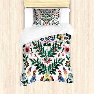 Ambesonne Christmas Duvet Cover Set, Merry Christmas Lettering on an Abstract Modern Snowflake Dot Pattern, Decorative 3 Piece Bedding Set with 2 Pillow Shams, King Size, Black Beige(Green White Multicolor)