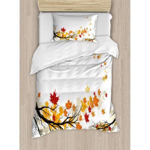 Ambesonne Christmas Duvet Cover Set, Merry Christmas Lettering on an Abstract Modern Snowflake Dot Pattern, Decorative 3 Piece Bedding Set with 2 Pillow Shams, King Size, Black Beige(Orange Marigold)