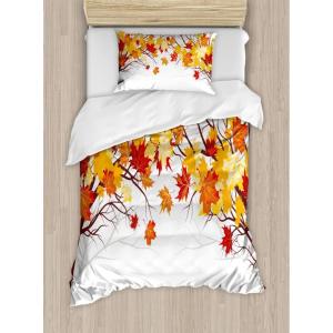 Ambesonne Christmas Duvet Cover Set, Vintage Merry Xmas Wreath Several Noel Yule and Ribbons Candles Bells Image, Decorative 3 Piece Bedding Set with 2 Pillow Shams, King Size, Red(Orange White)