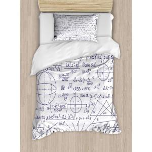 Ambesonne Christmas Duvet Cover Set, Watercolor Christmas Theme Fir Trees Abstract Silhouettes Illustration, Decorative 3 Piece Bedding Set with 2 Pillow Shams, Queen Size, Green Seafoam(Dark Purple and White)