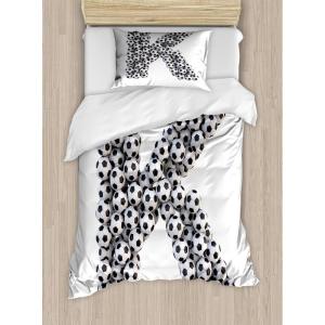Ambesonne Christmas Duvet Cover Set, Watercolor Christmas Theme Fir Trees Abstract Silhouettes Illustration, Decorative 3 Piece Bedding Set with 2 Pillow Shams, Queen Size, Green Seafoam(Charcoal)