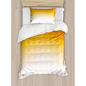 Ambesonne Christmas Duvet Cover Set, Watercolor Christmas Theme Fir Trees Abstract Silhouettes Illustration, Decorative 3 Piece Bedding Set with 2 Pillow Shams, Queen Size, Green Seafoam(Orange Yellow)